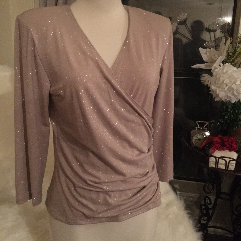 MSK sparkly champagne top